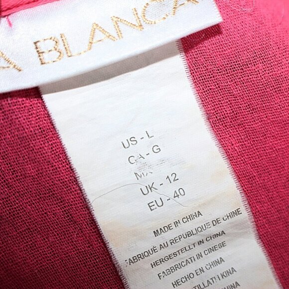 La Blanca - Crinkle Crepe Swim Cover with Embroidery, Barbie Pink, Large. - Picture 8 of 8